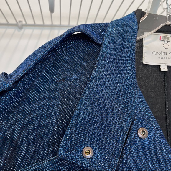 Carolina Ritzler Retro Blue Cap Sleeve Jumpsuit - Picture 5 of 16